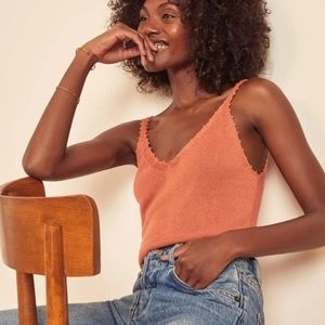Reformation Wisteria Tank in Salmon - Small
